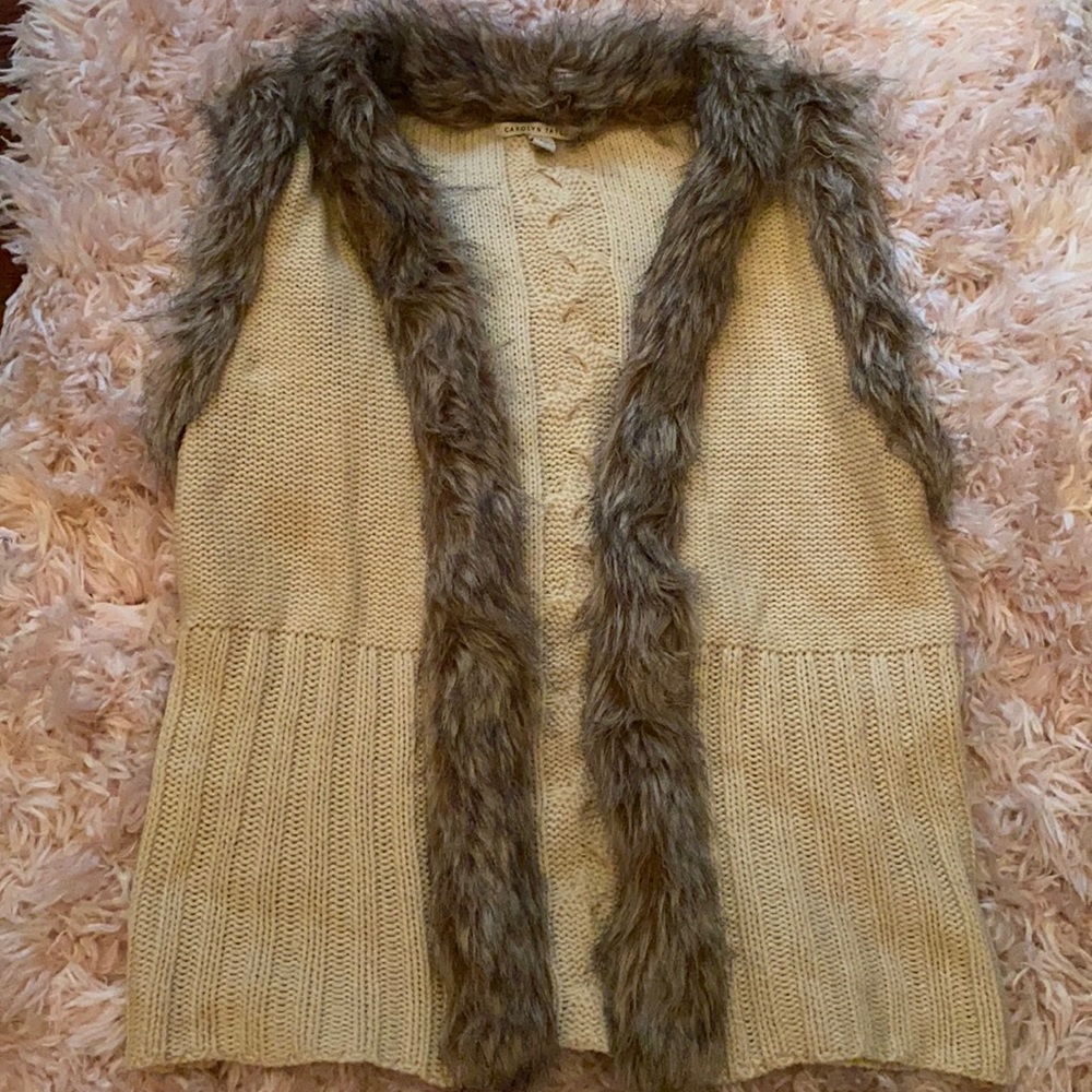 Carolyn Taylor Fur Vest Size Small
